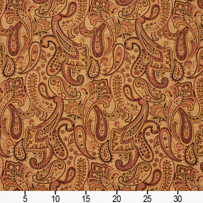5712 Paisley Tiki Phoenix Coral & Peach,Gold & Yellow Charlotte Fabrics