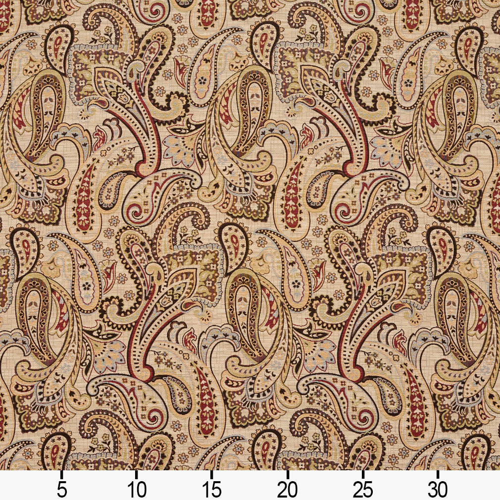 5714 Paisley Veranda Phoenix Red & Burgundy Charlotte Fabrics