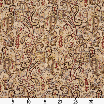 5714 Paisley Veranda Phoenix Red & Burgundy Charlotte Fabrics