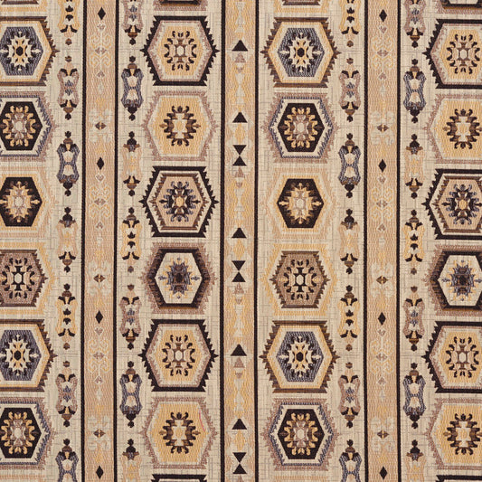 5716 Abstract & Geometric,Global,Southwestern Chateau Santa Fe Black,Gold & Yellow Charlotte Fabrics
