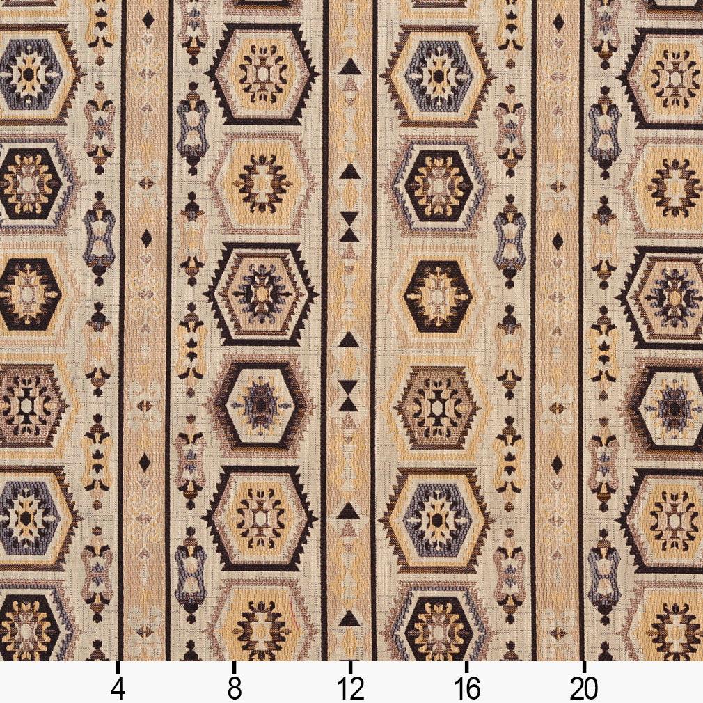 5716 Abstract & Geometric,Global,Southwestern Chateau Santa Fe Black,Gold & Yellow Charlotte Fabrics