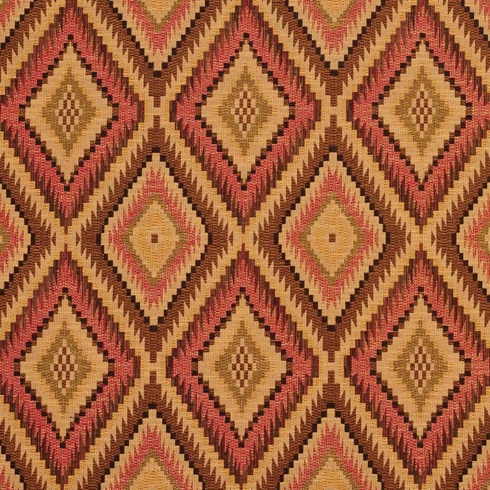 5726 Abstract & Geometric,Global,Southwestern Tiki Tucson Coral & Peach,Gold & Yellow Charlotte Fabrics