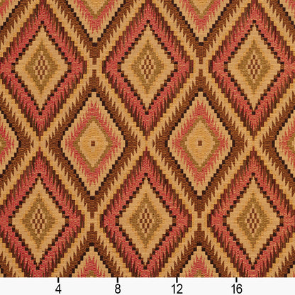 5726 Abstract & Geometric,Global,Southwestern Tiki Tucson Coral & Peach,Gold & Yellow Charlotte Fabrics