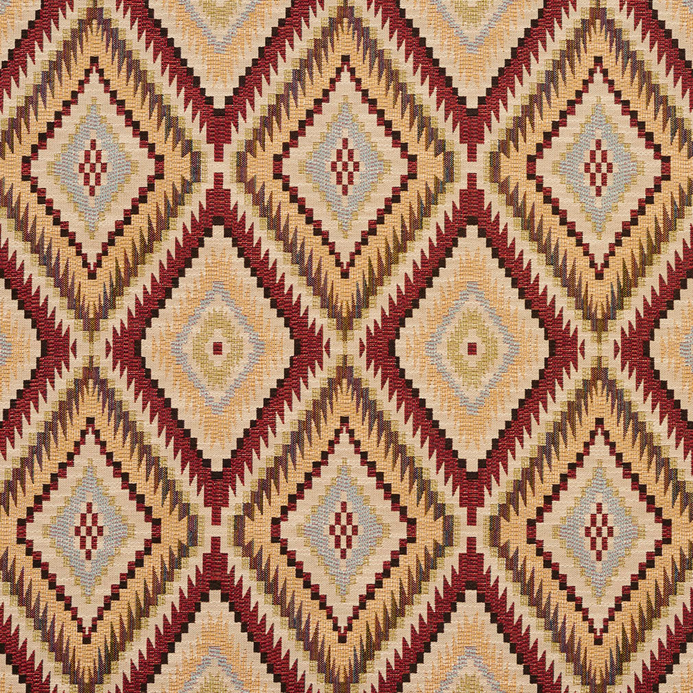 5728 Abstract & Geometric,Global,Southwestern Veranda Tucson Gold & Yellow,Red & Burgundy Charlotte Fabrics