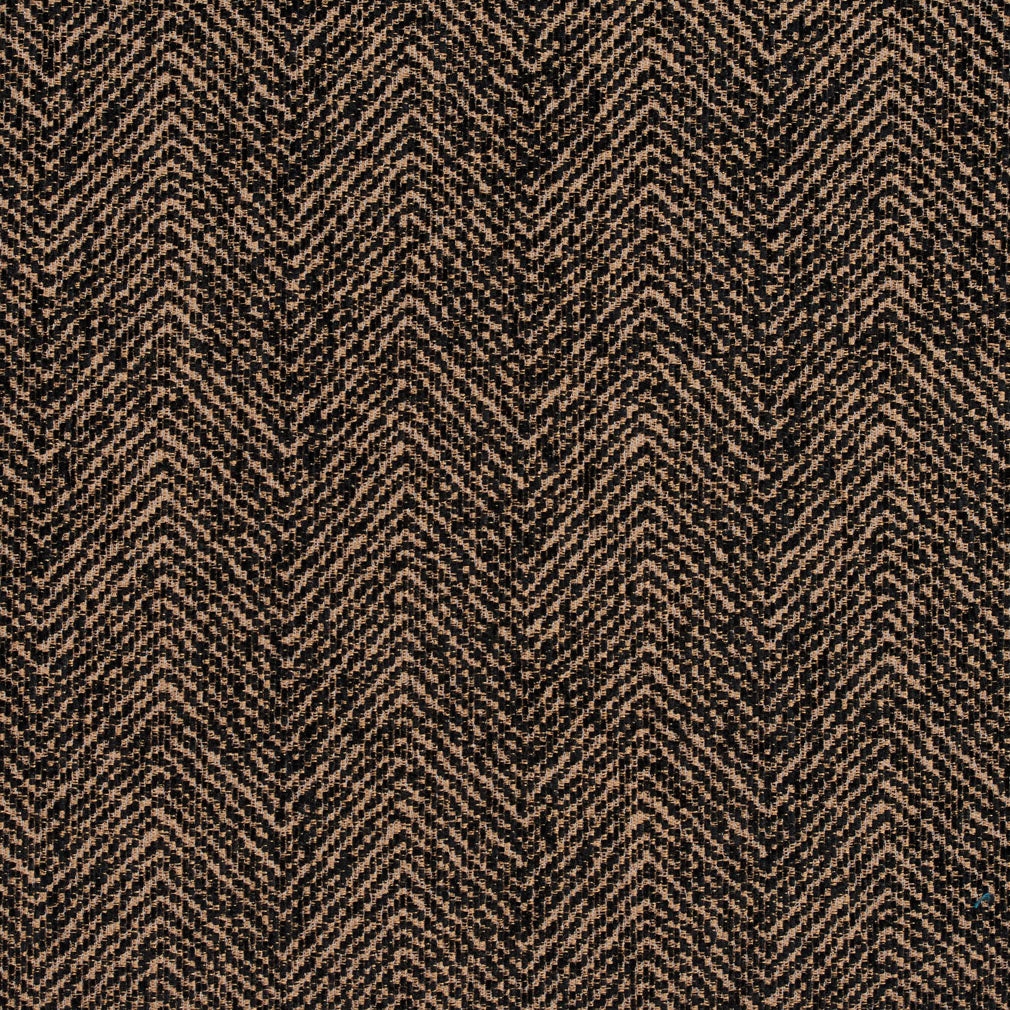 5730 Herringbone & Chevron Walnut Black Charlotte Fabrics