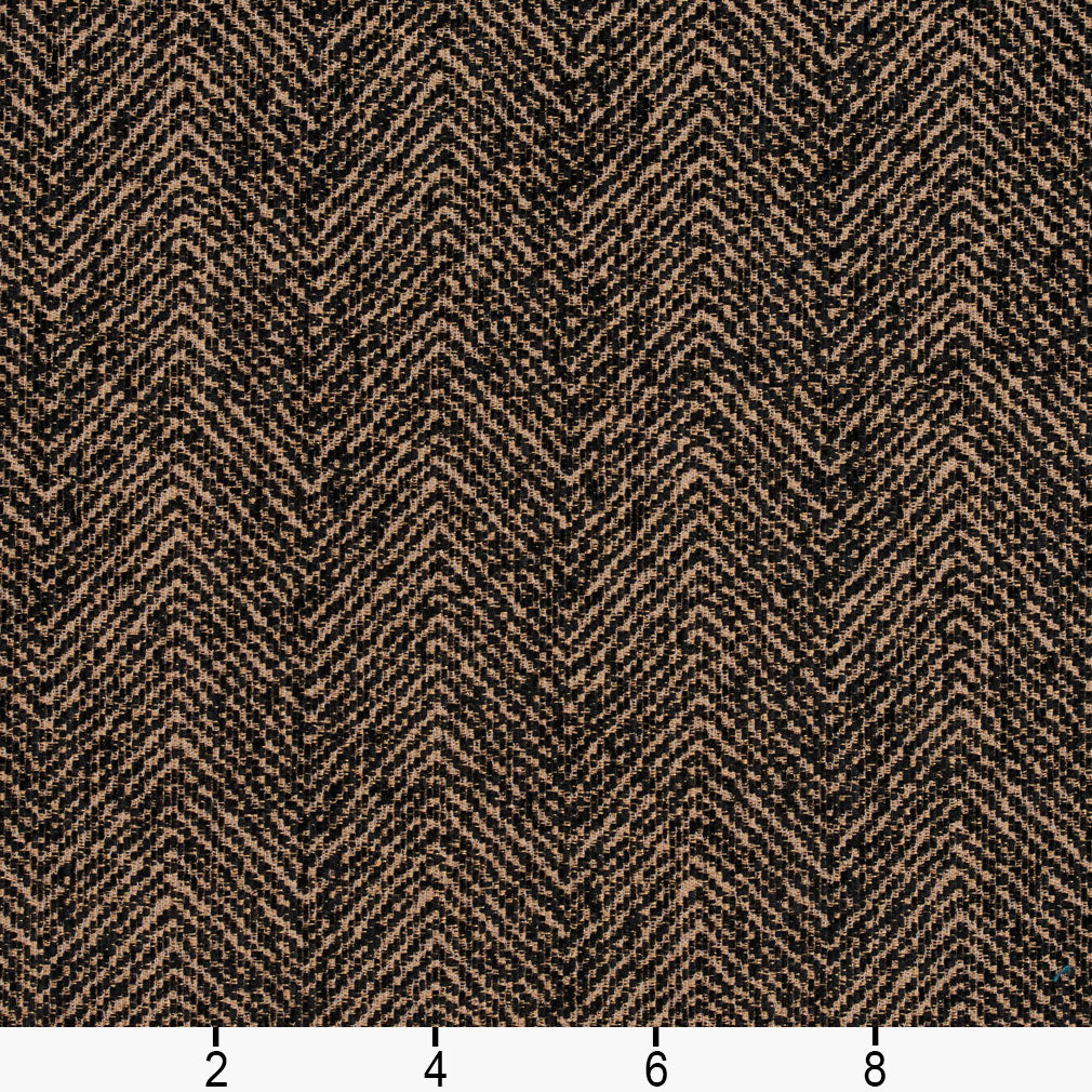 5730 Herringbone & Chevron Walnut Black Charlotte Fabrics