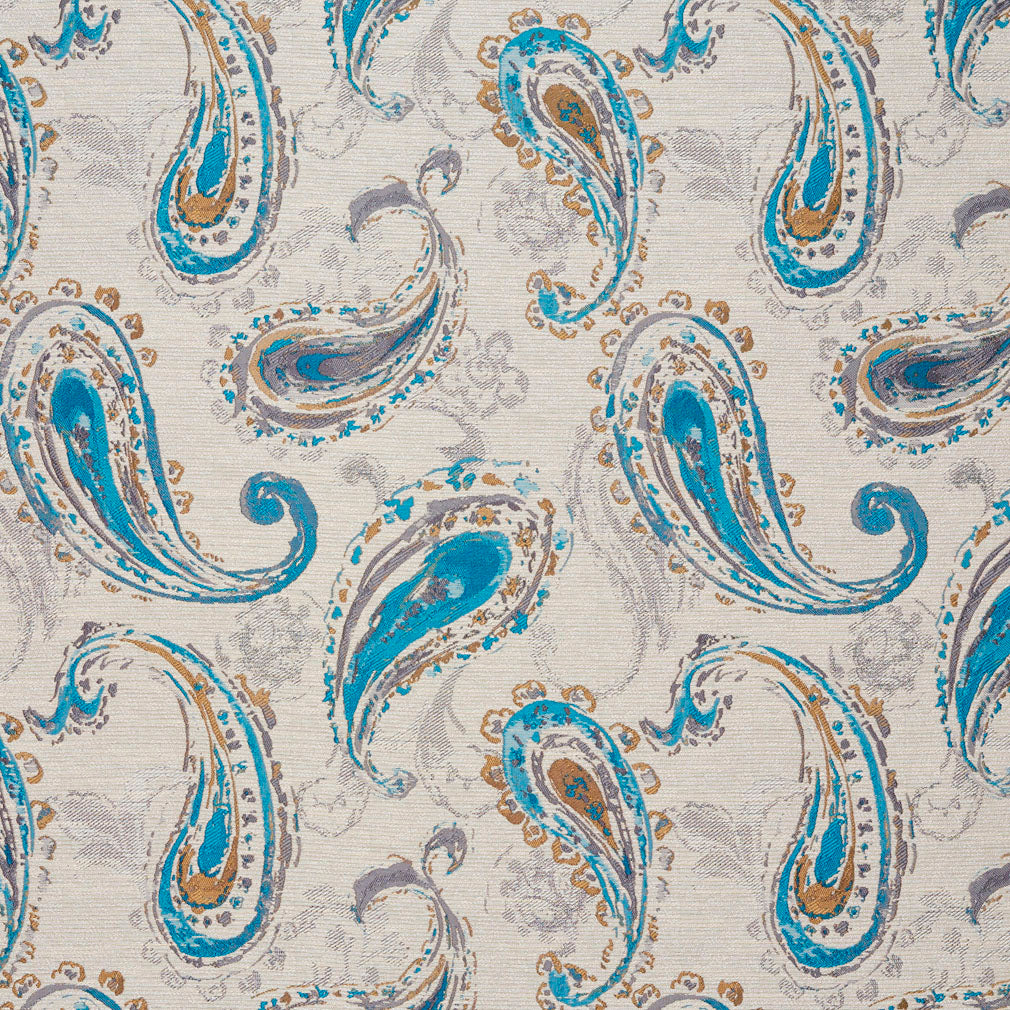 5752 Paisley Lagoon Aqua & Teal Charlotte Fabrics