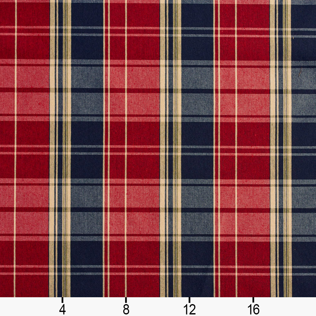 5801 Plaid Port Plaid Blue,Red & Burgundy Charlotte Fabrics