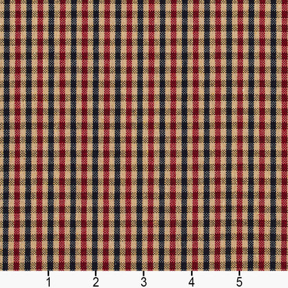 5811 Check & Houndstooth,Small Scale Port Check Blue,Red & Burgundy Charlotte Fabrics