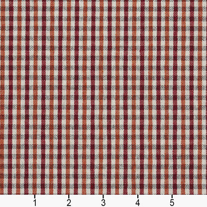 5816 Check & Houndstooth,Small Scale Spice Check Red & Burgundy Charlotte Fabrics