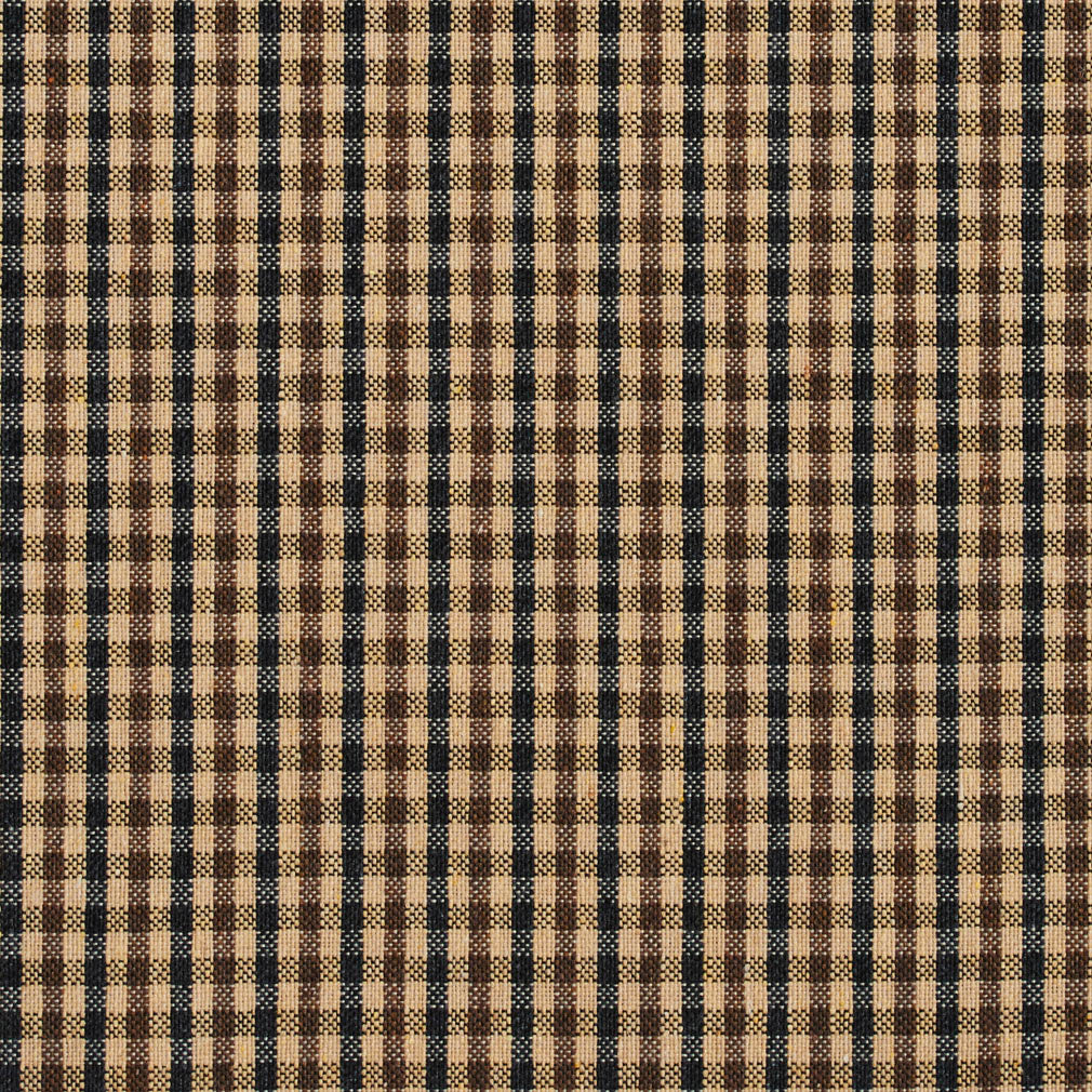 5817 Check & Houndstooth,Small Scale Espresso Check Black,Brown Charlotte Fabrics