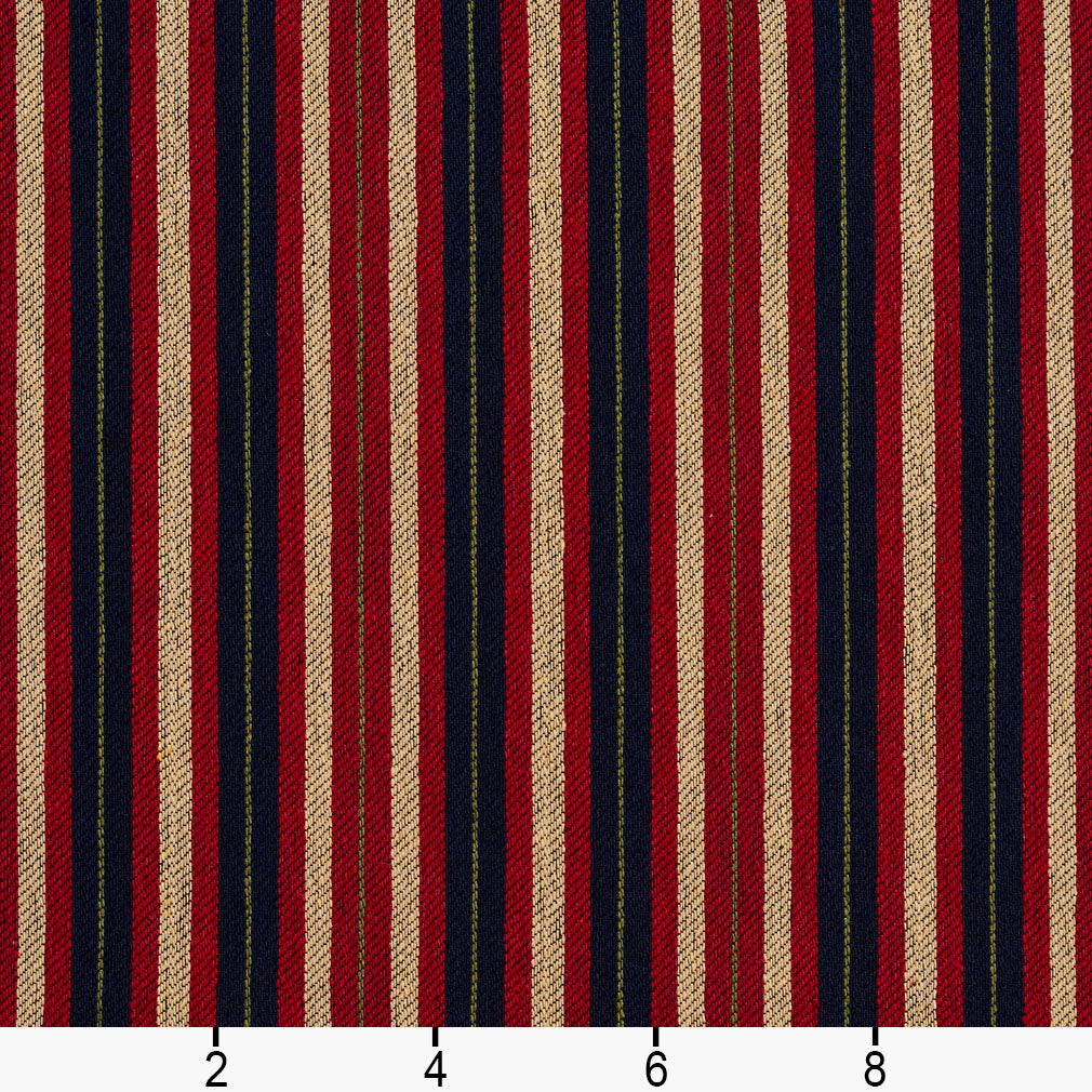 5821 Stripe Port Stripe Red & Burgundy Charlotte Fabrics