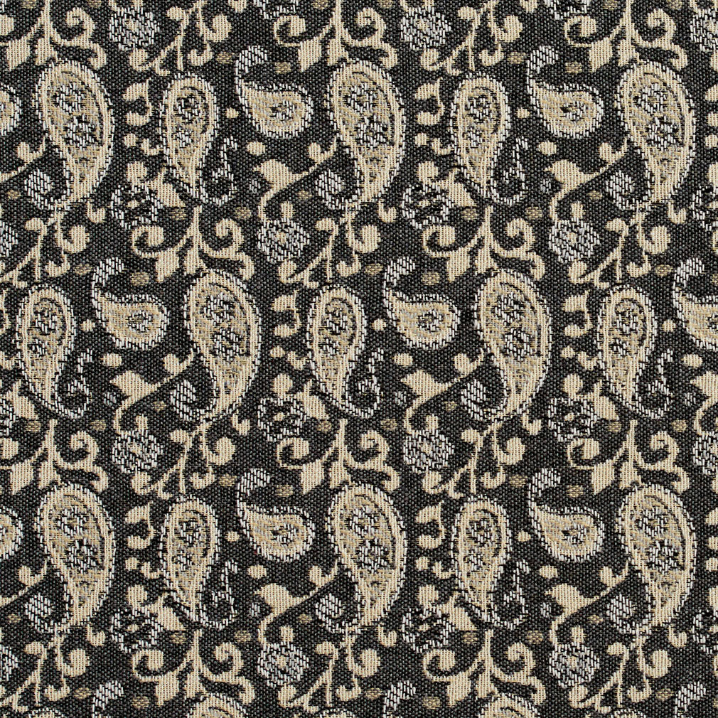 5840 Paisley Sterling Paisley Grey & Silver Charlotte Fabrics