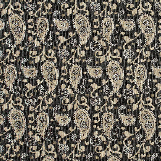 5840 Paisley Sterling Paisley Grey & Silver Charlotte Fabrics