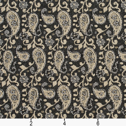 5840 Paisley Sterling Paisley Grey & Silver Charlotte Fabrics