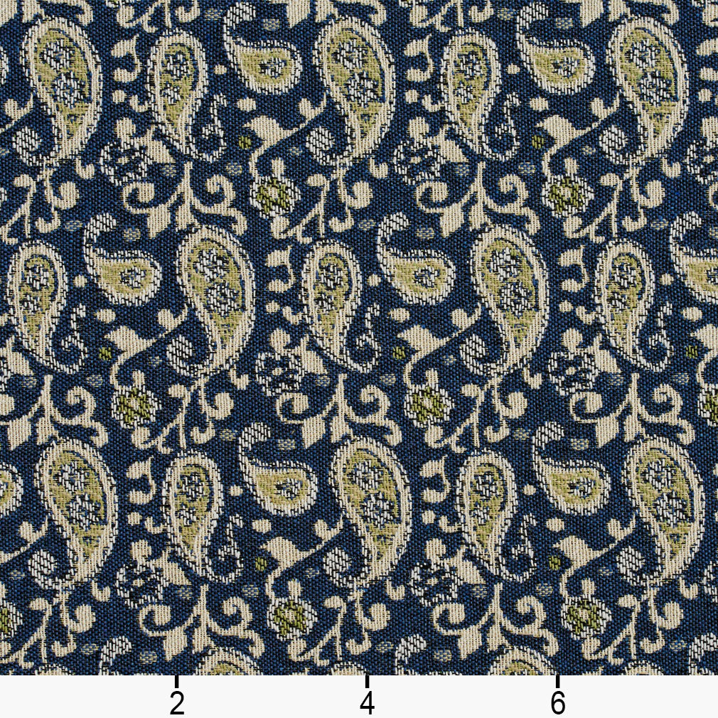 5843 Paisley Laguna Paisley Blue Charlotte Fabrics