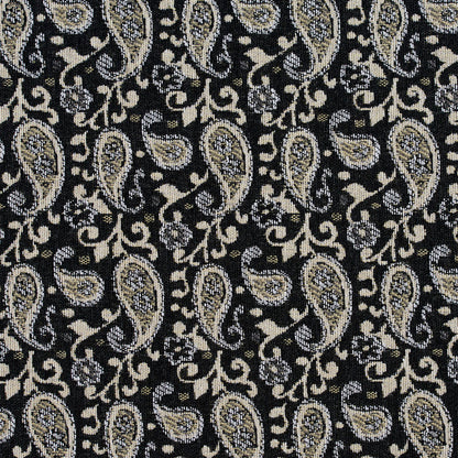 5845 Paisley Onyx Paisley Black Charlotte Fabrics