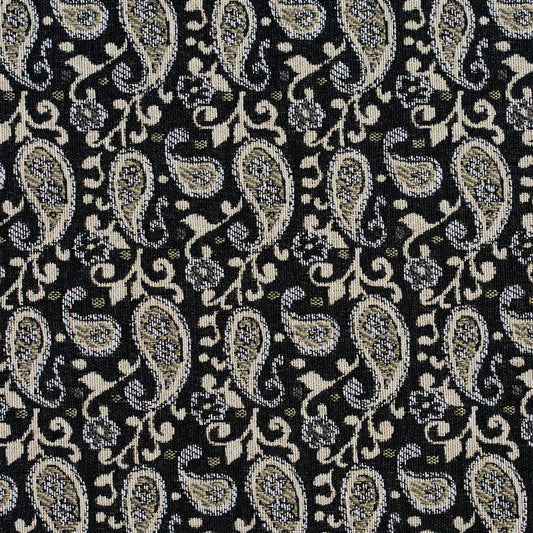 5845 Paisley Onyx Paisley Black Charlotte Fabrics
