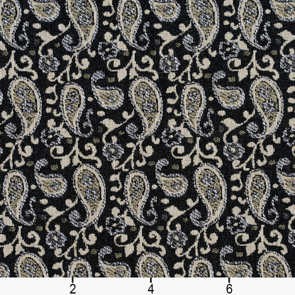 5845 Paisley Onyx Paisley Black Charlotte Fabrics