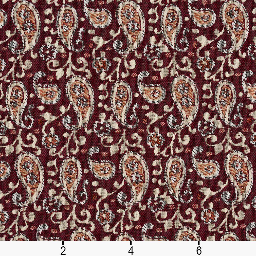 5846 Paisley Spice Paisley Red & Burgundy Charlotte Fabrics