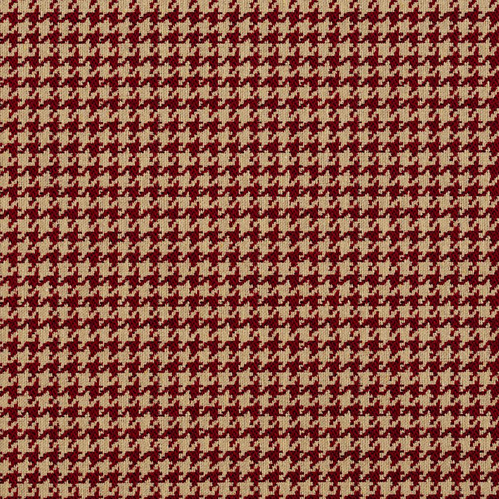5851 Check & Houndstooth,Small Scale Port Houndstooth Red & Burgundy Charlotte Fabrics