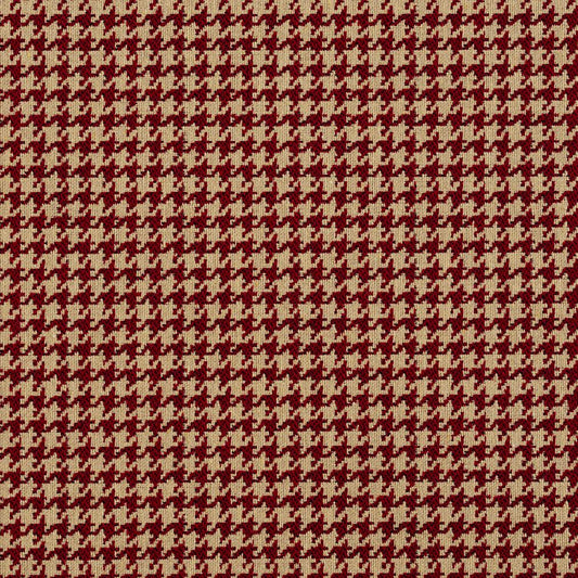 5851 Check & Houndstooth,Small Scale Port Houndstooth Red & Burgundy Charlotte Fabrics
