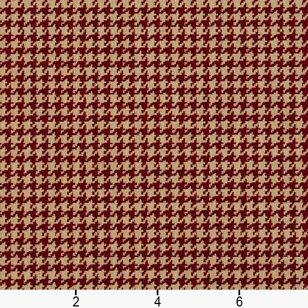5851 Check & Houndstooth,Small Scale Port Houndstooth Red & Burgundy Charlotte Fabrics