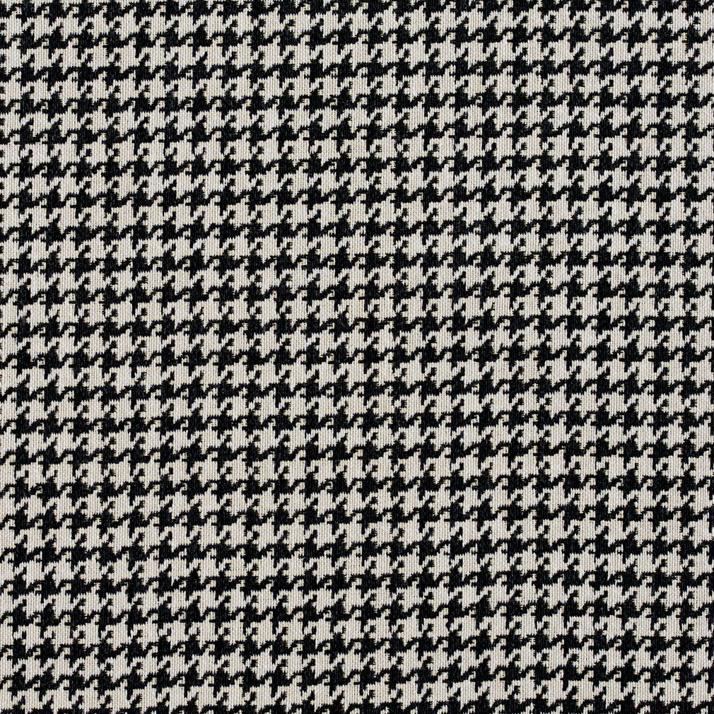 5854 Check & Houndstooth,Small Scale Onyx Houndstooth Black Charlotte Fabrics