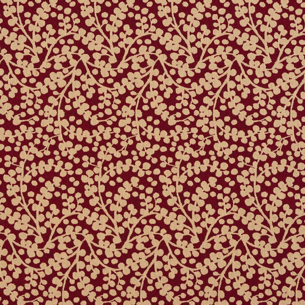 5861 Abstract & Geometric,Leaves Port Vine Red & Burgundy Charlotte Fabrics