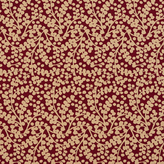 5861 Abstract & Geometric,Leaves Port Vine Red & Burgundy Charlotte Fabrics