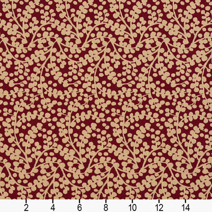 5861 Abstract & Geometric,Leaves Port Vine Red & Burgundy Charlotte Fabrics