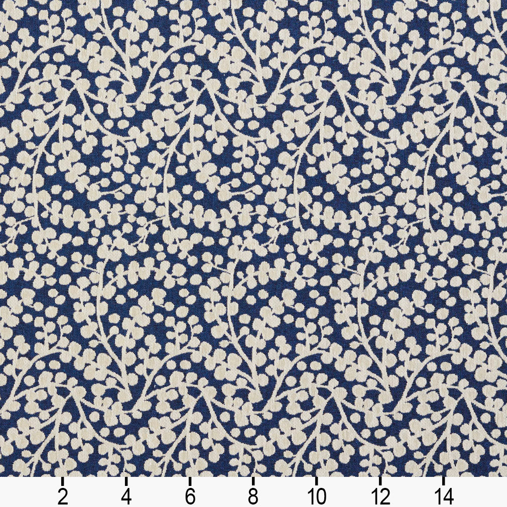 5863 Abstract & Geometric,Leaves Laguna Vine Blue Charlotte Fabrics