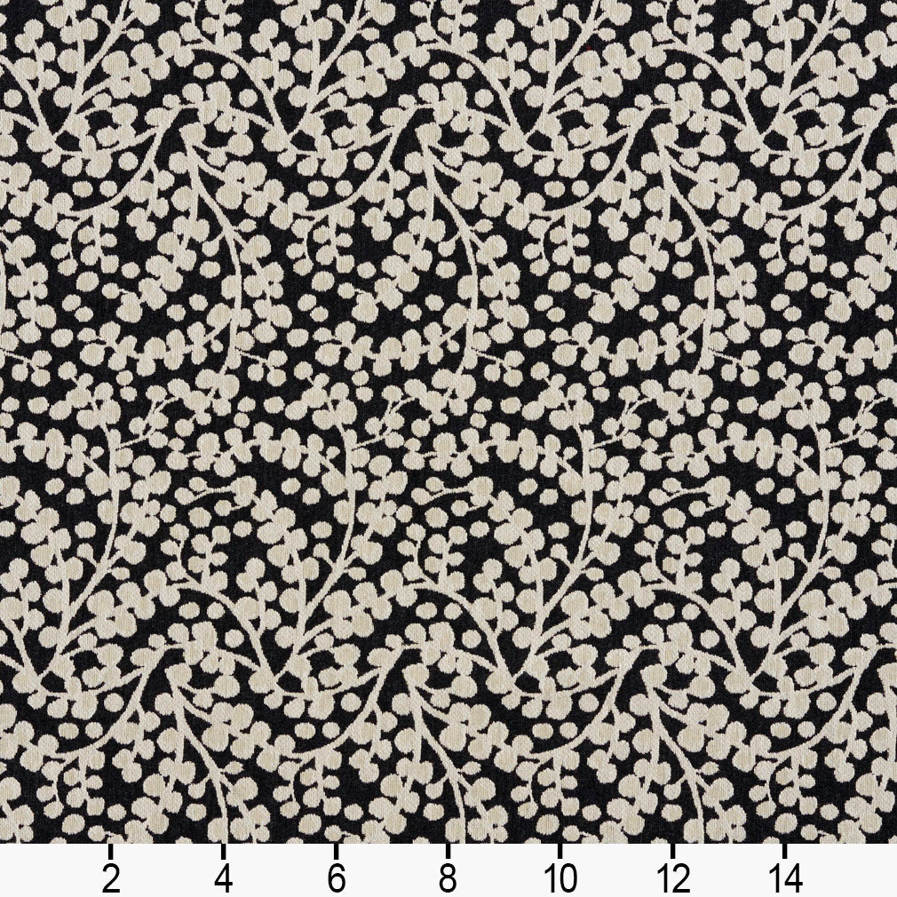 5865 Abstract & Geometric,Leaves Onyx Vine Black Charlotte Fabrics