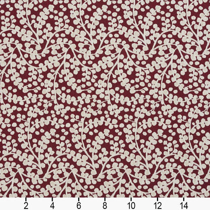 5866 Abstract & Geometric,Leaves Spice Vine Red & Burgundy Charlotte Fabrics