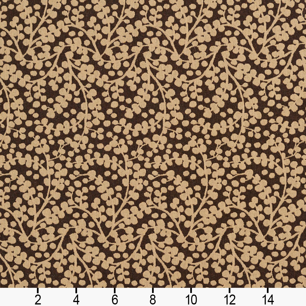 5867 Abstract & Geometric,Leaves Espresso Vine Brown Charlotte Fabrics