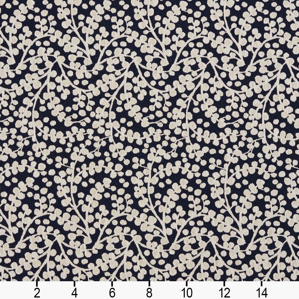 5869 Abstract & Geometric,Leaves Cobalt Vine Blue Charlotte Fabrics