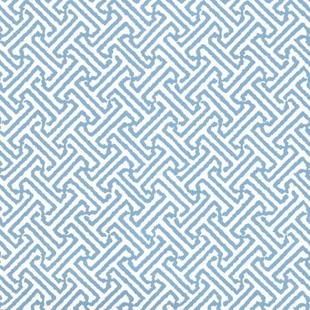 622-06WWP JAVA PETITE French Blue On White Quadrille Wallpaper