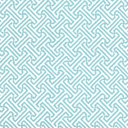 622-25WP JAVA PETITE Aqua On White Quadrille Wallpaper