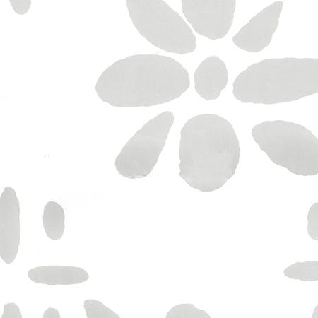 6380-14WP WILDFLOWERS II Gray On White Quadrille Wallpaper