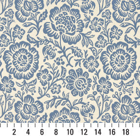 6404 Floral Wedgewood Floral Blue Charlotte Fabrics