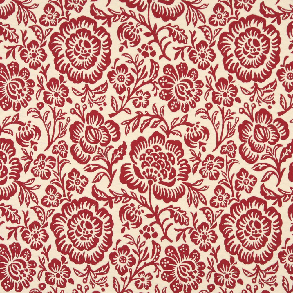 6408 Floral Garnet Floral Red & Burgundy Charlotte Fabrics