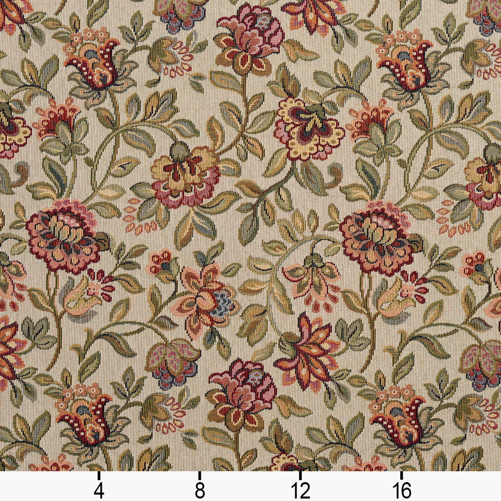 6430 Floral Spring Orange & Rust,Red & Burgundy Charlotte Fabrics