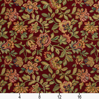 6431 Floral Garden Red & Burgundy Charlotte Fabrics