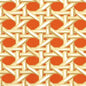 6480WP-01 CLUB CANE Cream Taupe Orange Quadrille Wallpaper