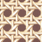 6480WP-11 CLUB CANE Cream Taupe Brown Quadrille Wallpaper