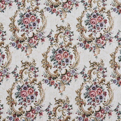 6641 Floral Ivory Gold & Yellow,Pink Charlotte Fabrics