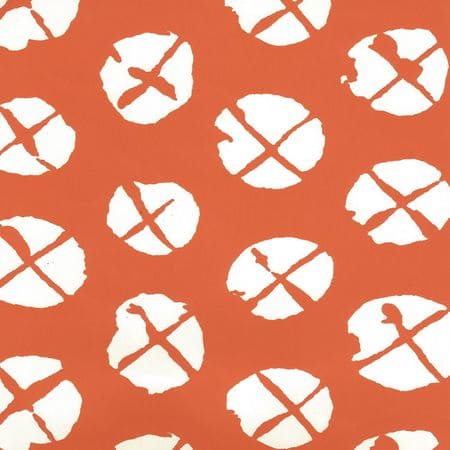 6655WP-06 OBI II REVERSE Orange On Almost White Quadrille Wallpaper