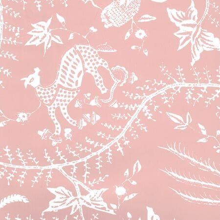 6780WP-06W CIREBON REVERSE Old Pink On White Quadrille Wallpaper