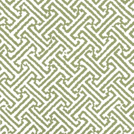 6890WP-12 JAVA JAVA Bali Green On White Quadrille Wallpaper