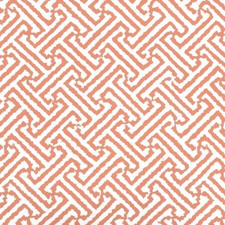 6890WP-13 JAVA JAVA Salmon Orange On White Quadrille Wallpaper